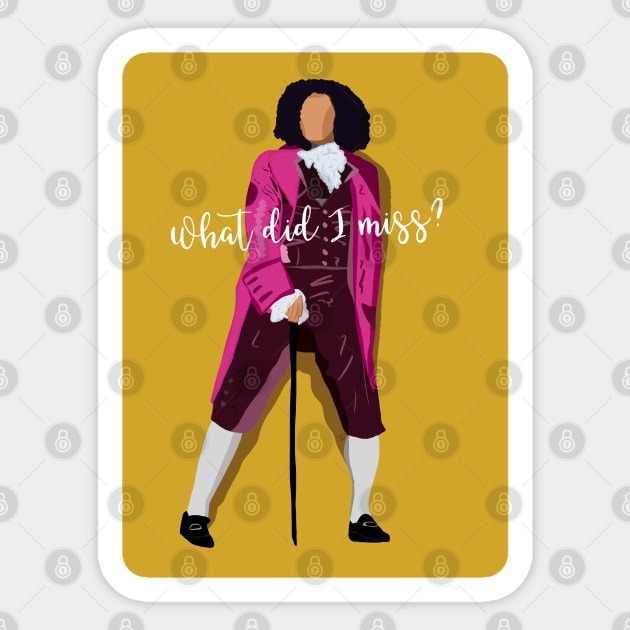 Hamilton Thomas Jefferson Sticker by Bookishandgeeky